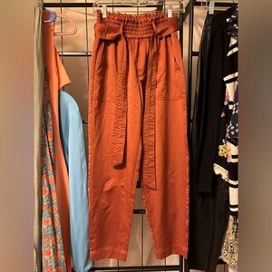 😍Abercrombie Rust Orange High-Waisted Pants size small